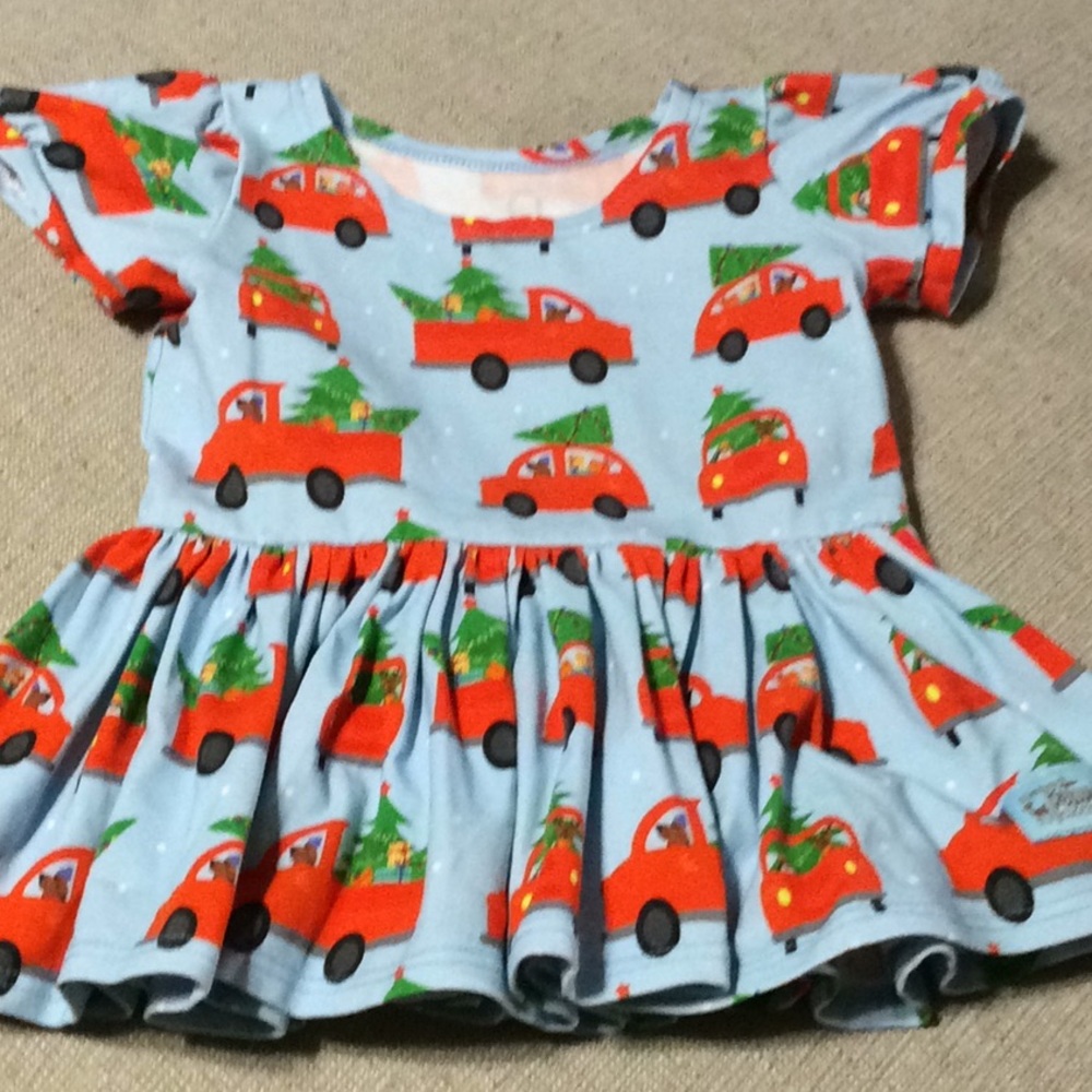 Sweet Petunia 18 month christmas trucks tunic top